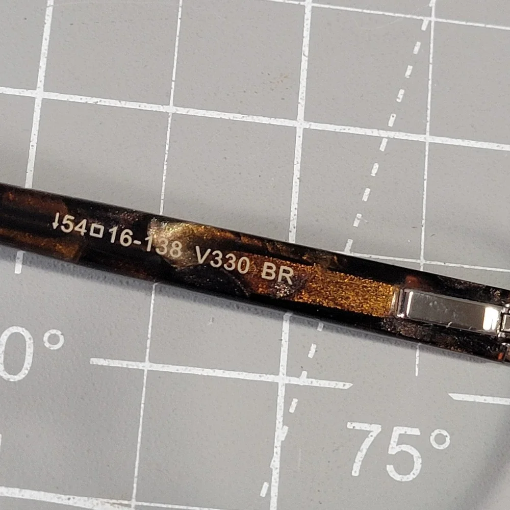 Vera Wang Eyeglass Frames V330 BR 54-16-138 Brown Tortoise Oval Full Rim Womens‎